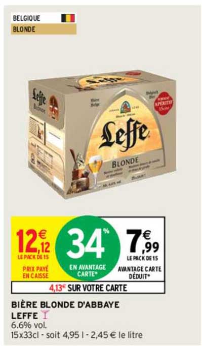 Bière Blonde D'abbaye Leffe