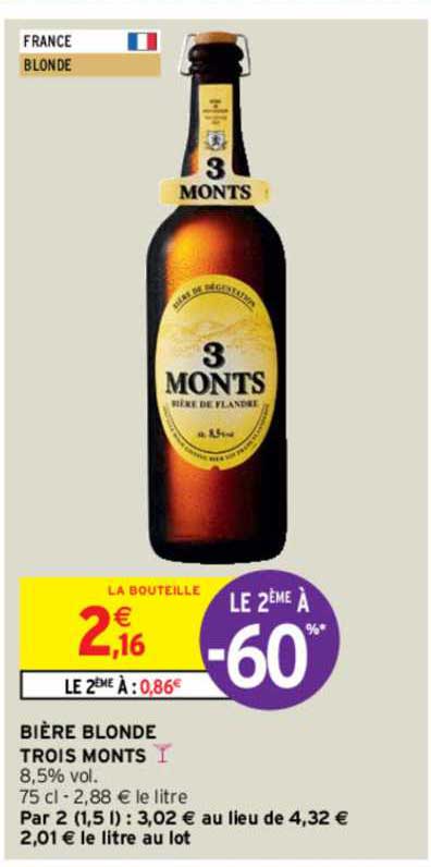 bière blonde trois monts