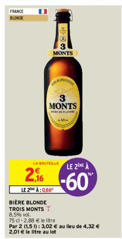 bière blonde trois monts