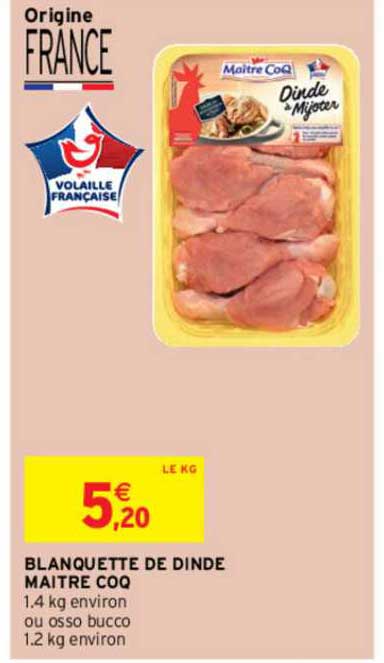 blanquette de dinde maître coq