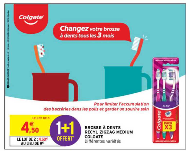 Brosse à Dents Recyl Zigzag Medium Colgate