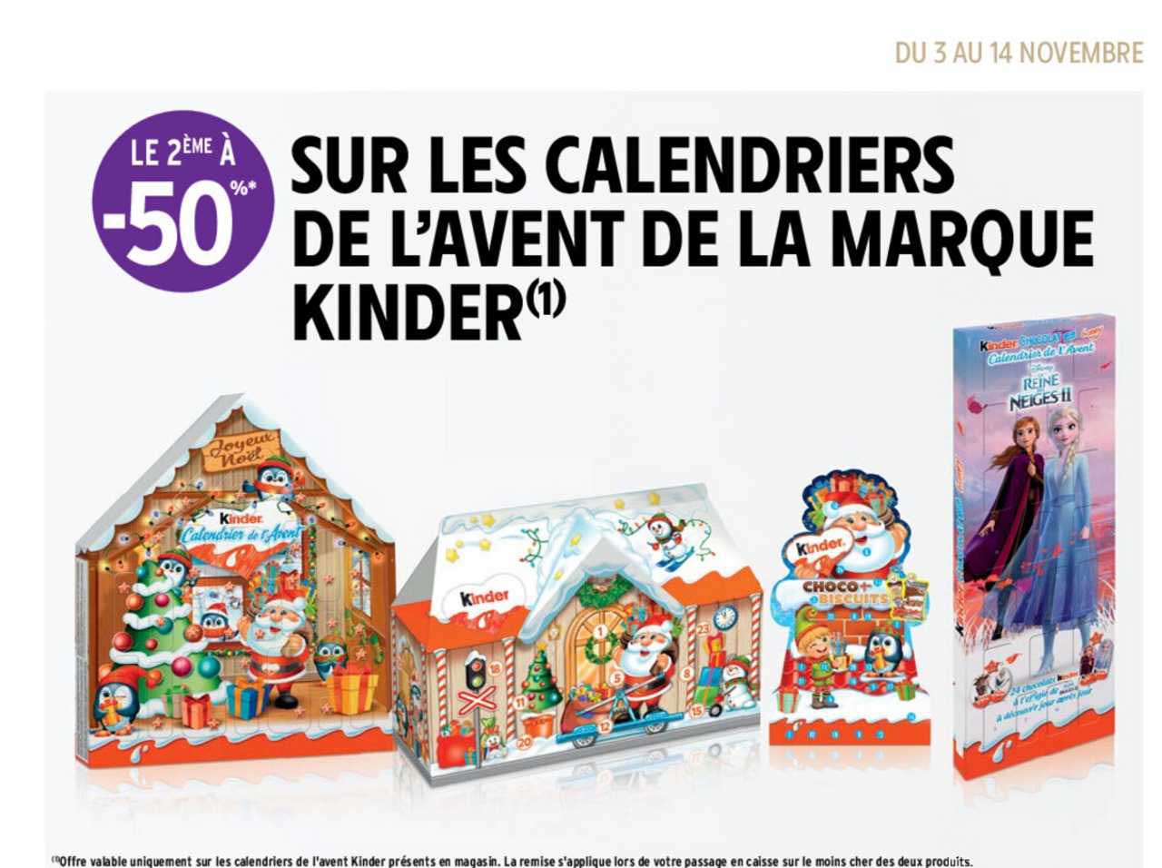 calendrier de l'avent de la marque kinder