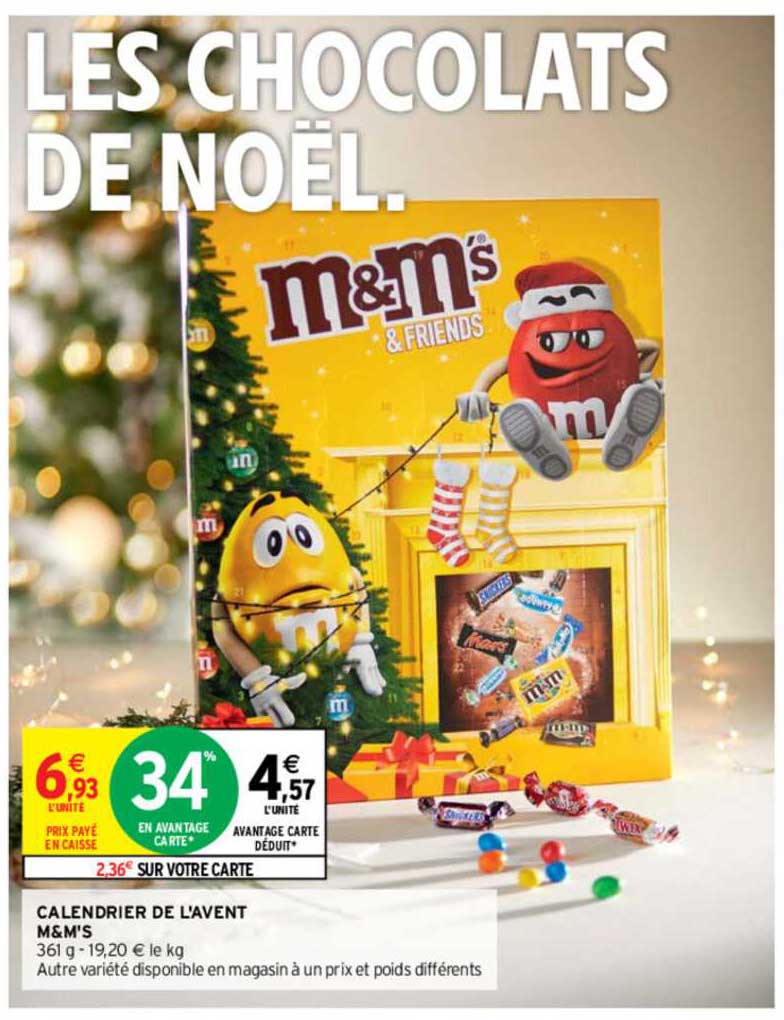 calendrier de l'avent m&m's