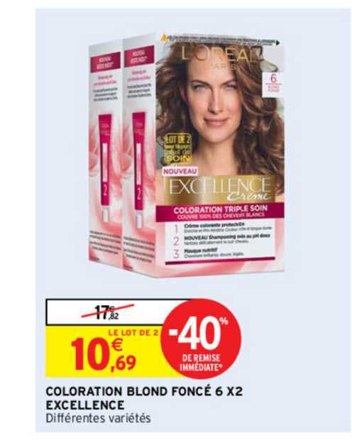 coloration blond foncé 6 x2 excellence