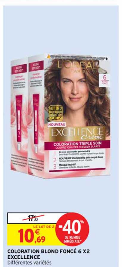 coloration blond foncé 6 x2 excellence