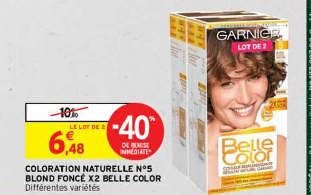 coloration naturelle n°5 blond foncé x2 belle color