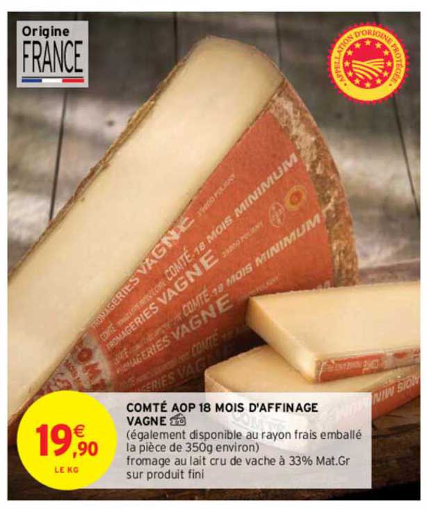 comté aop 18 mois d'affinage vagne