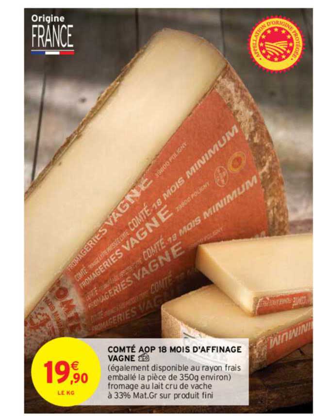 comté aop 18 mois d'affinage vagne