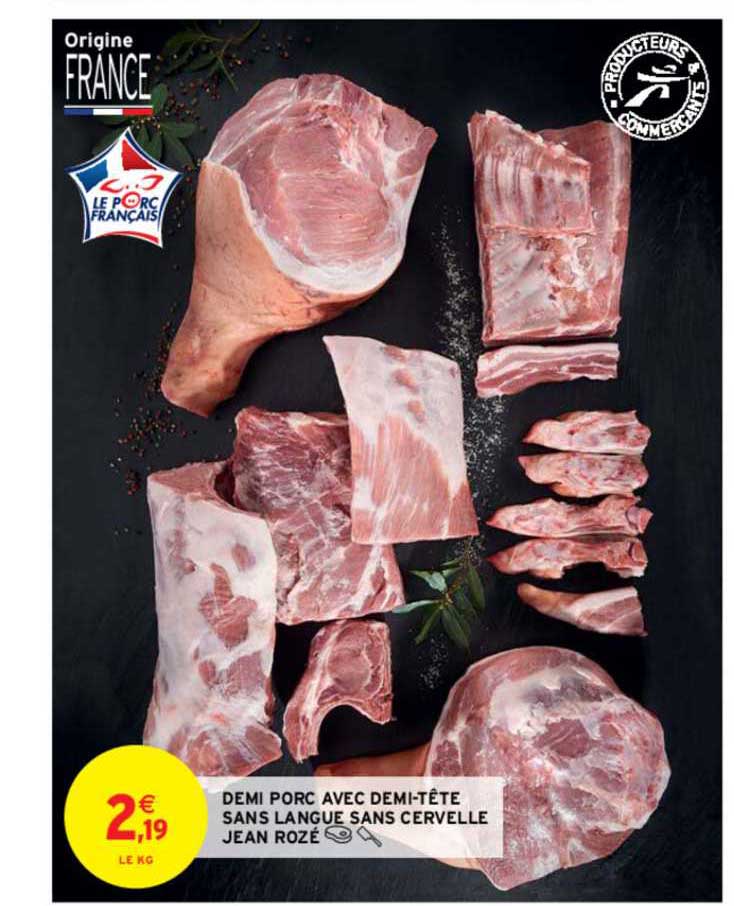 demi porc avec demi-tête sans langue sans cervelle jean rozé