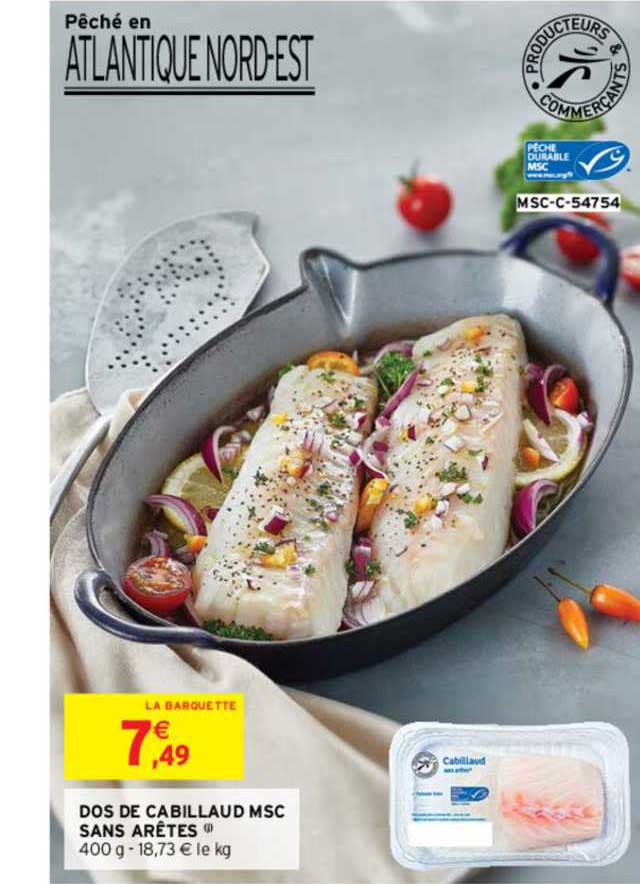 Dos De Cabillaud Msc Sans Arêtes