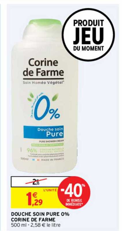 douche soin pure 0% corine de farme
