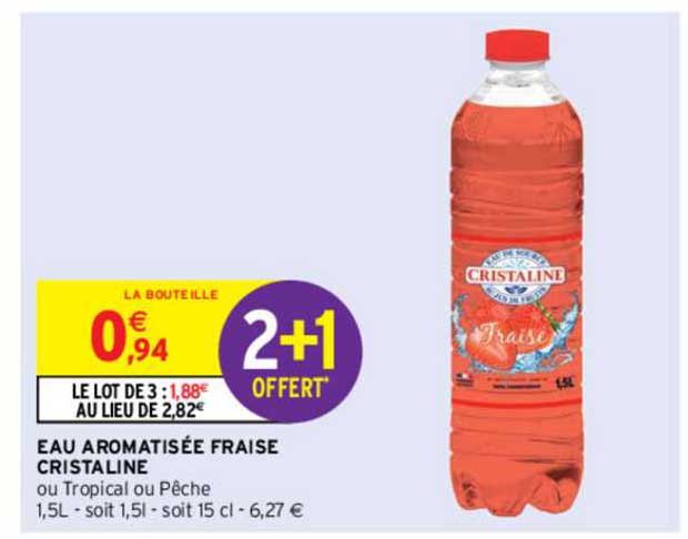 Eau Aromatisée Fraise Cristaline