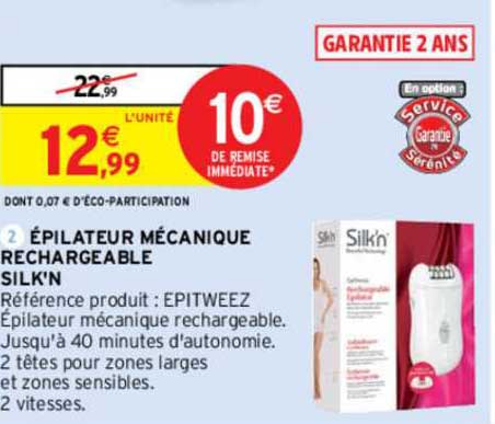 épilateur mécanique rechargeable silk'n