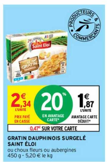 gratin dauphinois surgelé saint éloi