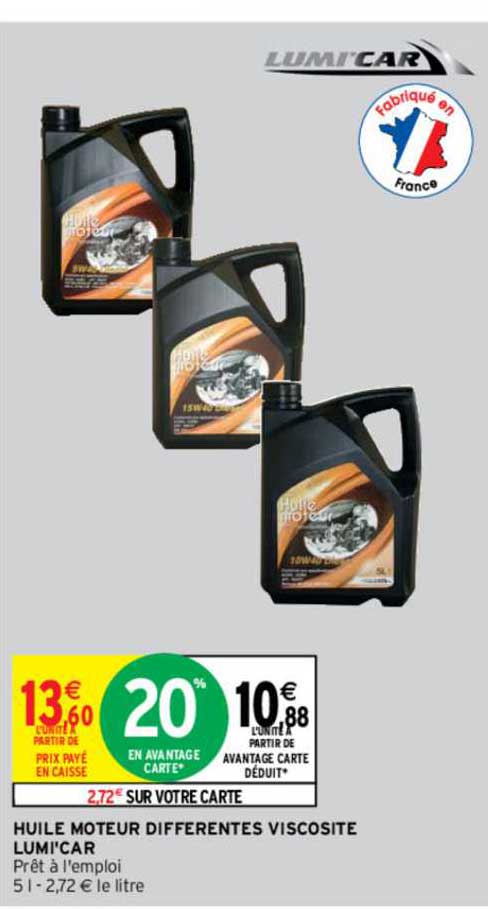 huile moteur différentes viscosite lumi'car