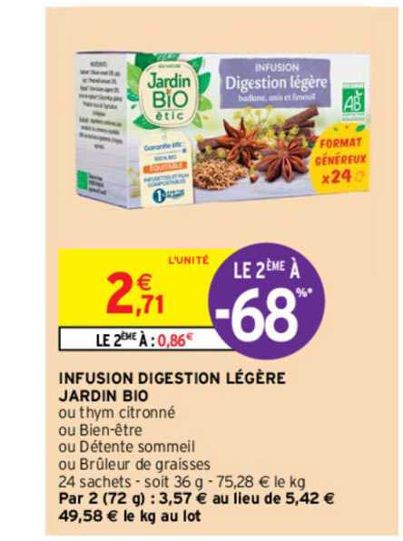 infusion digestion légère jardin bio