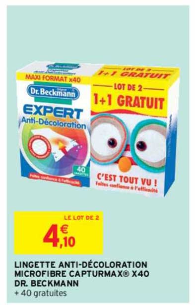 lingette anti-décoloration microfibre capturmax x40 dr. beckmann