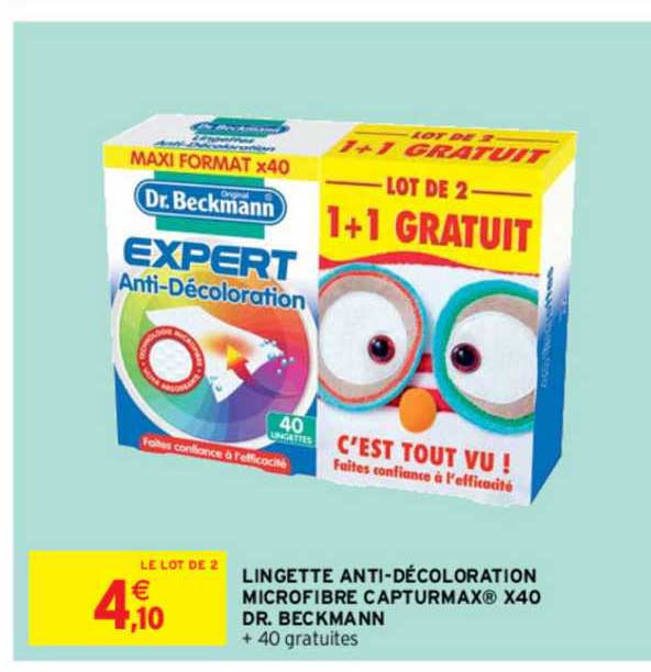 lingette anti-décoloration microfibre capturmax x40 dr. beckmann