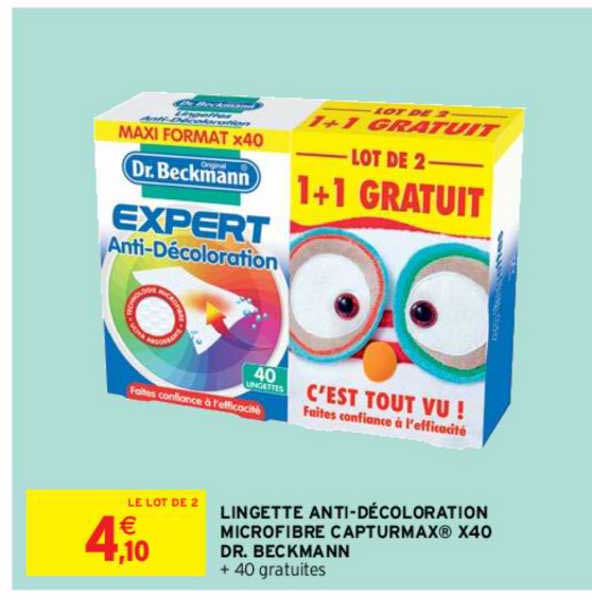 lingette anti-décoloration microfibre capturmax® x40 dr. beckmann