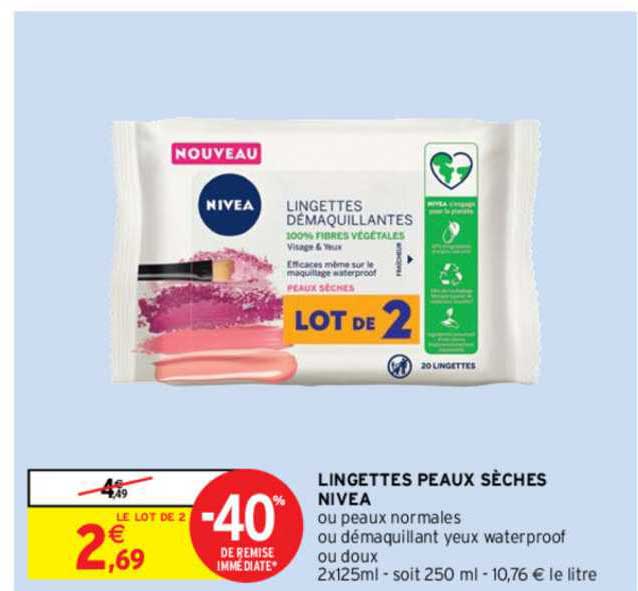 Lingettes Peaux Sèches Nivea