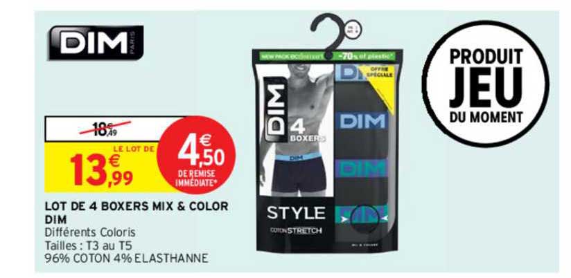 Lot De 4 Boxers Mix & Color Dim