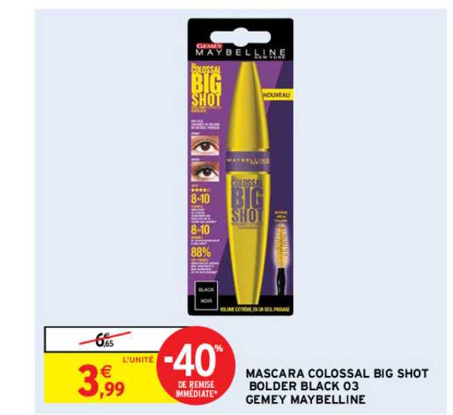 mascara colossal big shot bolder black 03 gemey maybelline