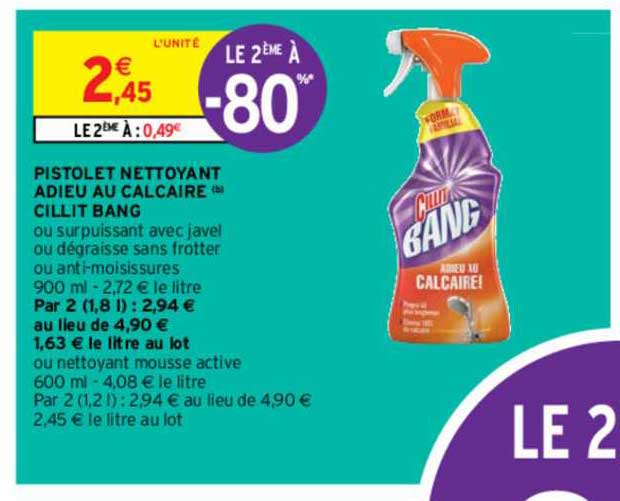 pistolet nettoyant adieu au calcaire cillit bang