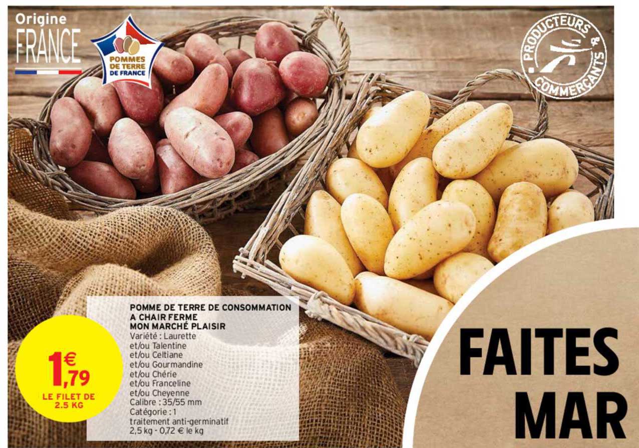 pomme de terre de consommation à chair ferme mon marché plaisir