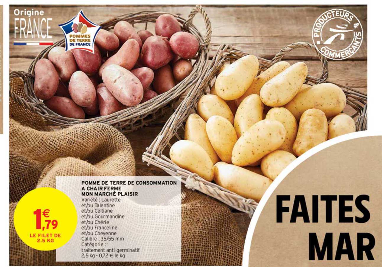 pomme de terre de consommation à chair ferme mon marché plaisir