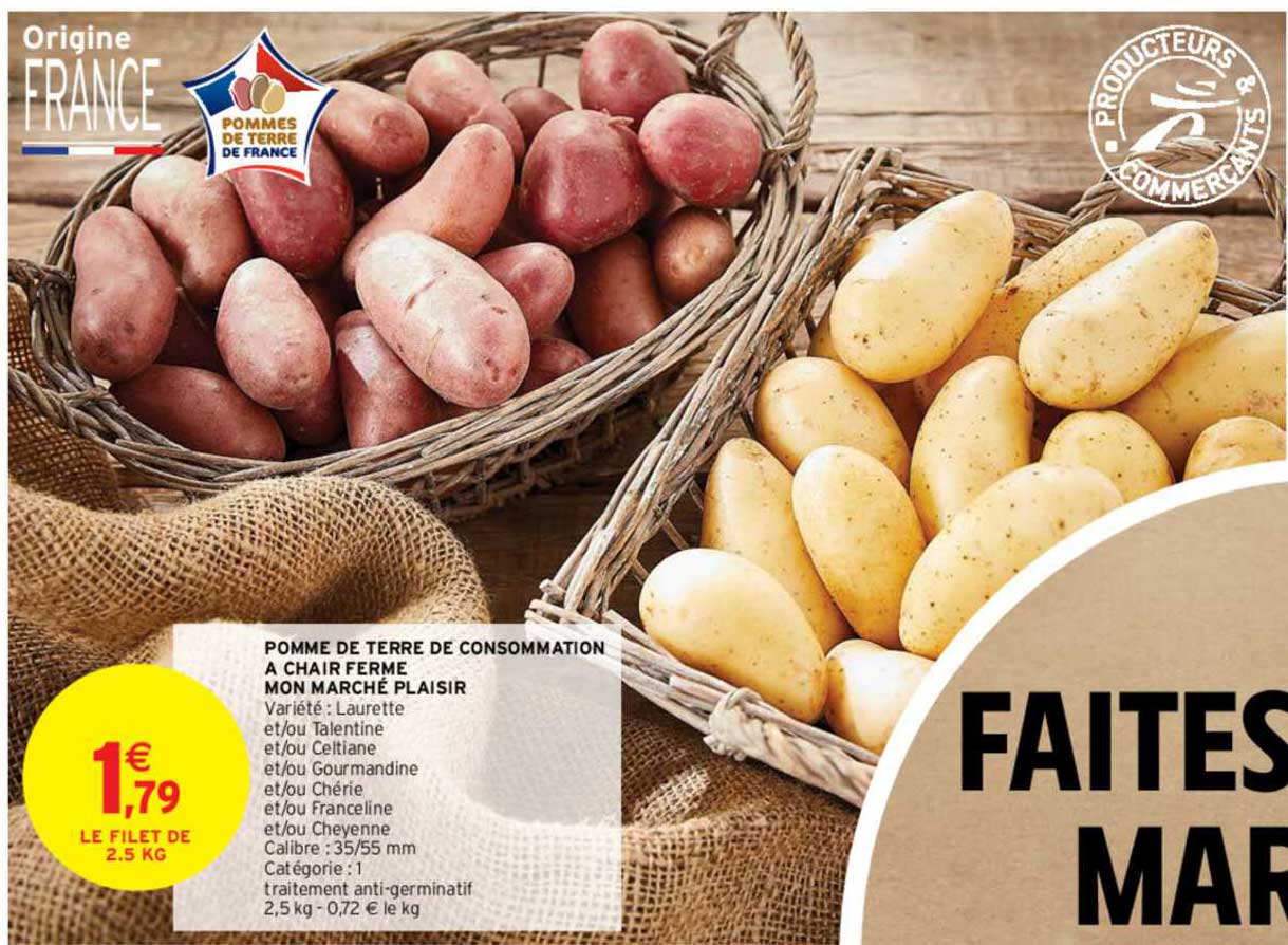 pomme de terre de consommation à chair ferme mon marché plaisir
