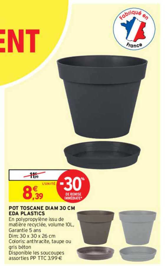 pot toscane diam 30 cm eda plastics