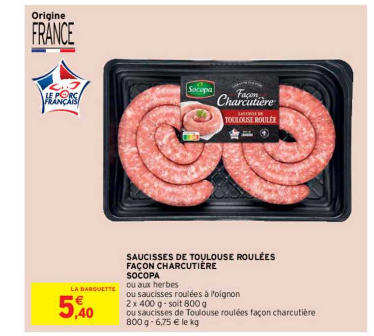 saucisses de toulouse roulées façon charcutière socopa