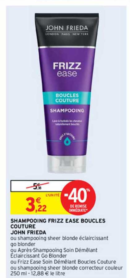 shampooing frizz ease boucles couture john frieda