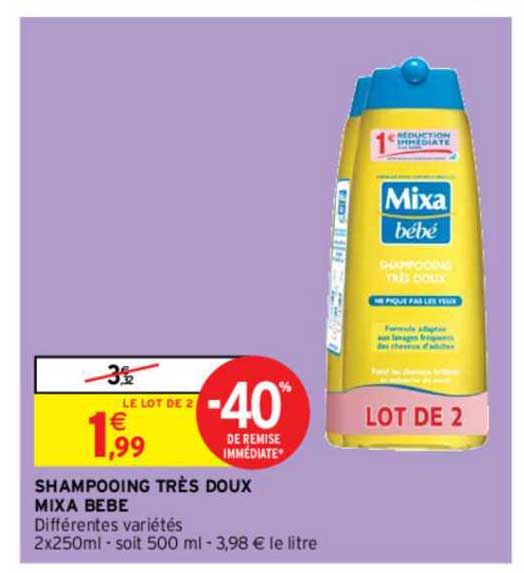 shampooing très doux mixa bebe