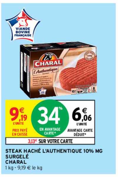 Steak Haché L'authentique 10% Mg Surgelé Charal