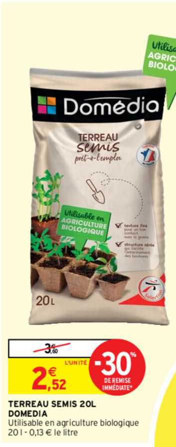 terreau semis 20l domédia