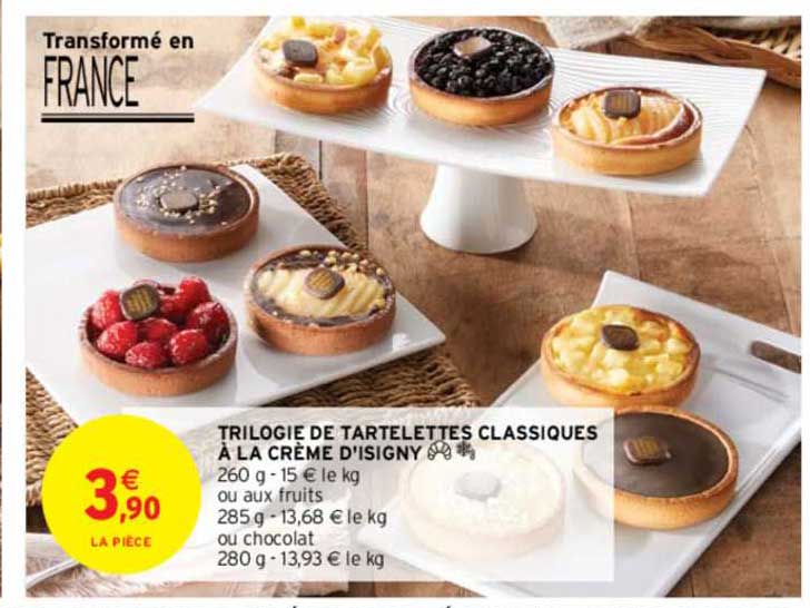 trilogie de tartelettes classiques à la crème d'isigny