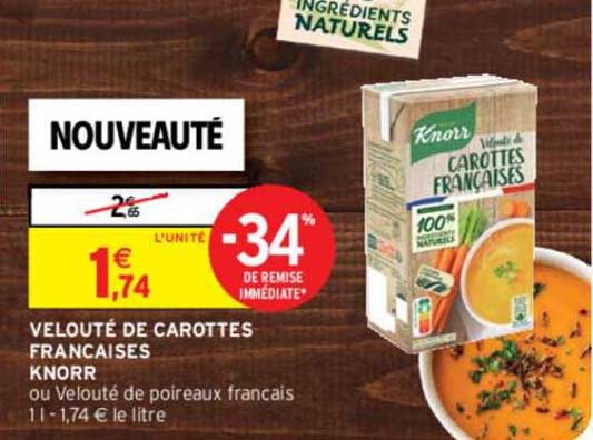 velouté de carottes françaises knorr