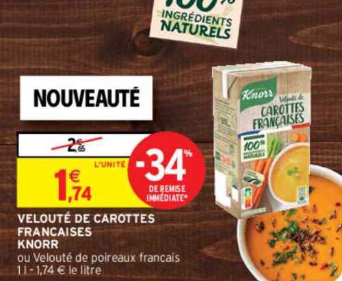 velouté de carottes françaises knorr