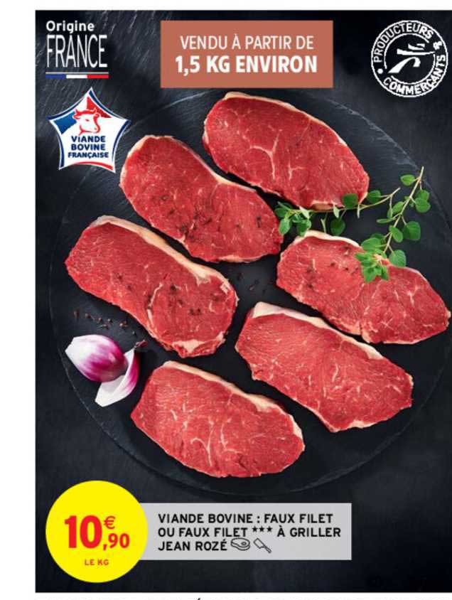 viande bovine : faux filet ou faux filet à griller jean rozé