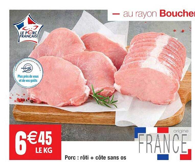 Porc : Rôti + Côte Sans Os