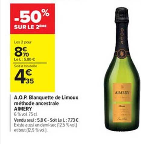 a.o.p. blanquette de limoux méthode ancestrale aimery