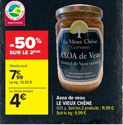axoa de veau le vieux chêne