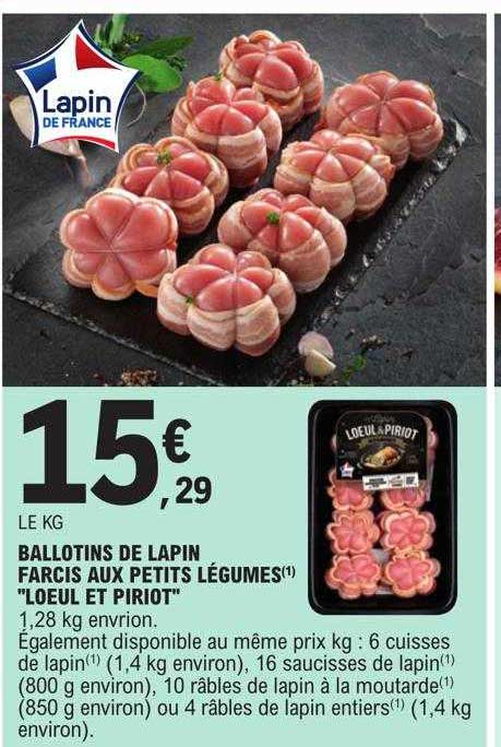 ballotins de lapin farcis aux petits légumes "loeul et piriot"