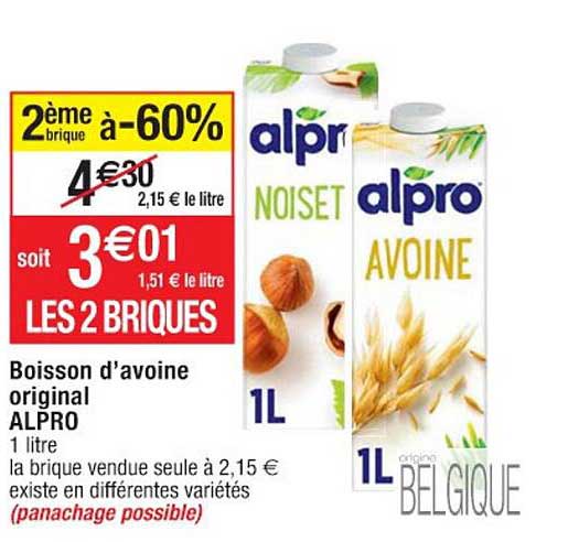 boisson d'avoine original alpro