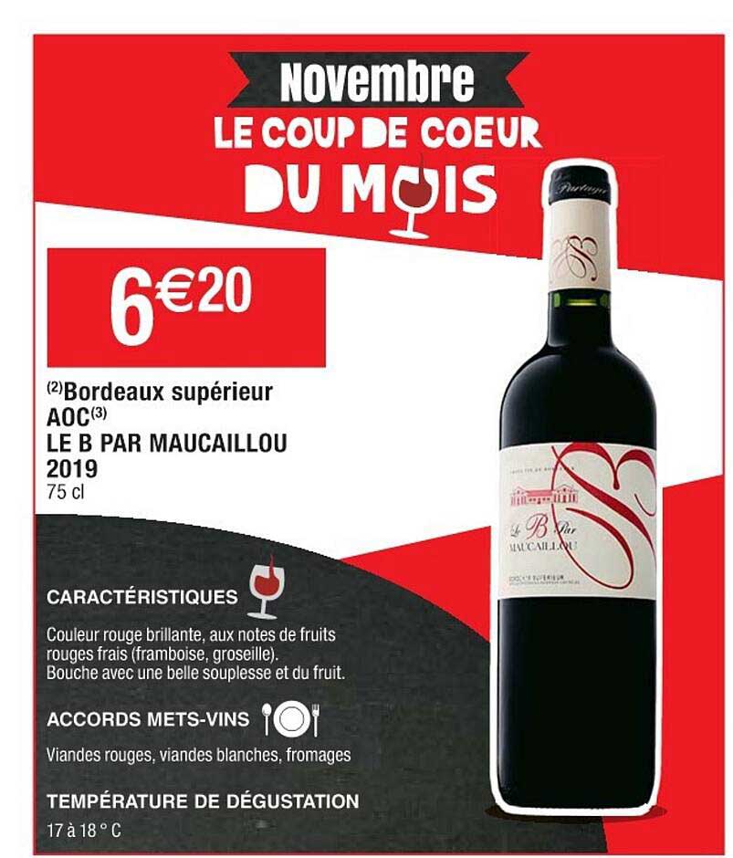 bordeaux supérieur aoc le b par maucaillou 2019