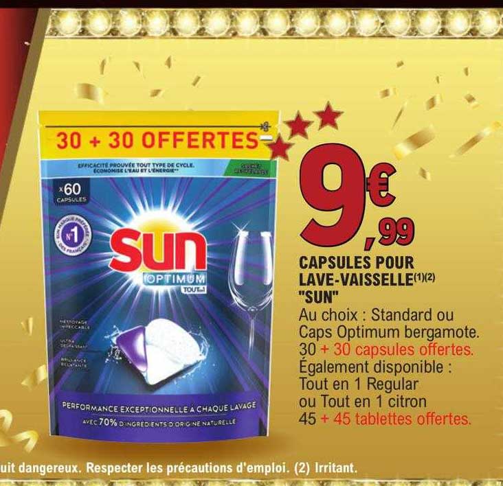 capsules pour lave-vaisselle "sun"