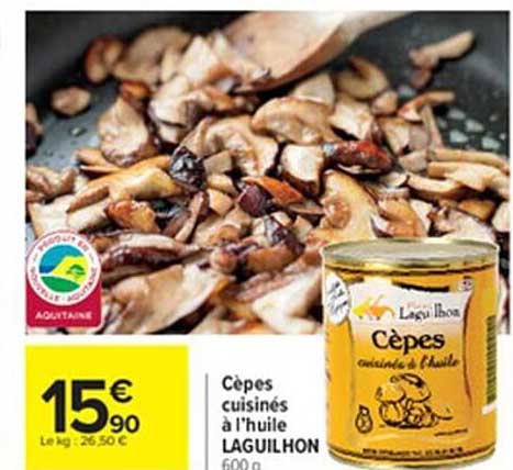 cèpes cuisinés à l'huile laguilhon