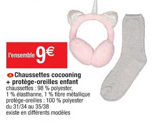 chaussettes cocooning + protège-oreilles enfant