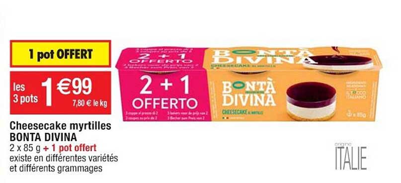 Cheesecake Myrtilles Bonta Divina